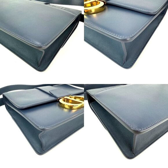 Christian Dior 30 Montaigne Smooth Calfskin Box Dark Denim Bag - Picture 11 of 16